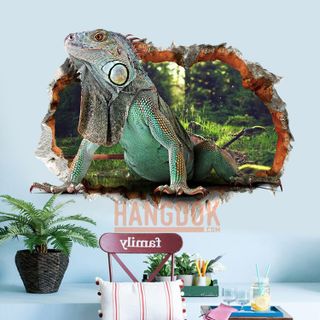Trang trí nhà cửa 3D Rồng đất xuyên tường