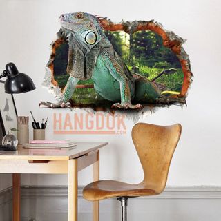 Trang trí nhà cửa 3D Rồng đất xuyên tường