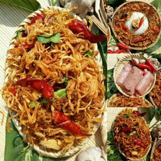 KHÔ GÀ CAY XÉ LÁ CHANH