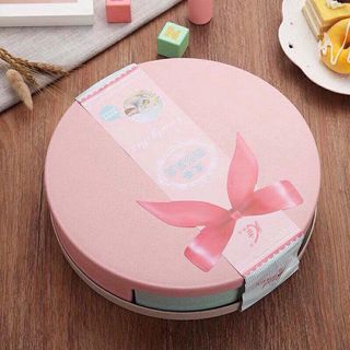 Khay đựng mứt tết lúa mạch hình hộp quà tròn