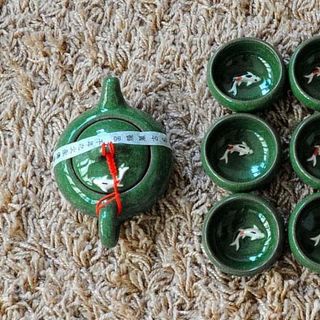 Bộ ấm trà 3d hình cá xanh ngọc