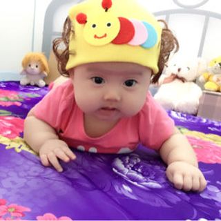 Nón len có tóc đính ngọc trai