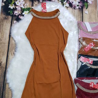 đầm body thun gân