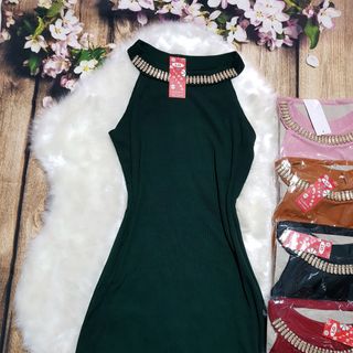 đầm body thun gân
