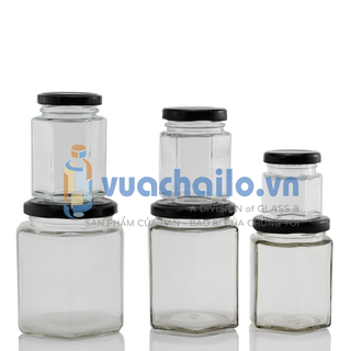 Hũ Thủy Tinh Dáng Lục Giác