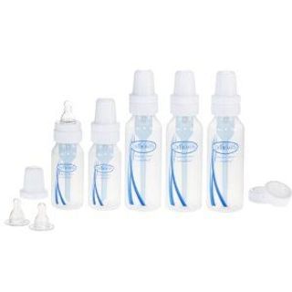 Bộ 5 bình sữa Dr Brown cổ hẹp gồm 2 bình 120 ml 4oz - 3 bình 240 ml 8oz - 2 núm ty 2 - 3 cọ rửa ống giá sỉ