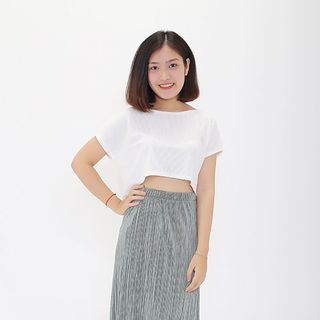 Bộ chân váy maxi lụa dập ly Hàn Quốc