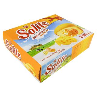 Bánh Bông Lan Tròn Solite Kem Phô Mai 216g - 10 hộp/thùng