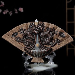 Quạt Rồng Gốm Đốt Trầm Hương