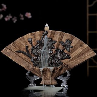Quạt Sen Gốm Giả Gỗ