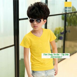 Áo thun bé trai cổ tim