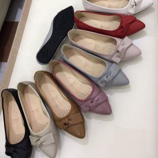 Giày Búp Bê Da Có Đính Nơ-MS01VN210