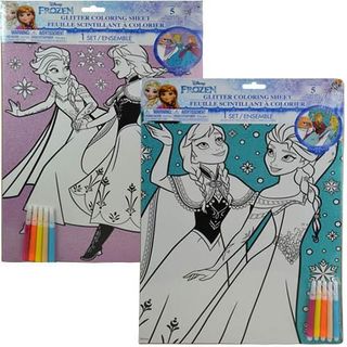 Hình tô màu kim tuyến Frozen Glitter Poster Sheet có 5 bút màu