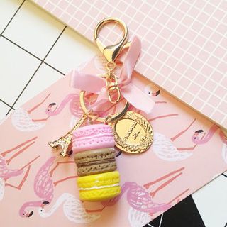 Móc Khóa Macaroon Hồng Nâu Vàng giá sỉ