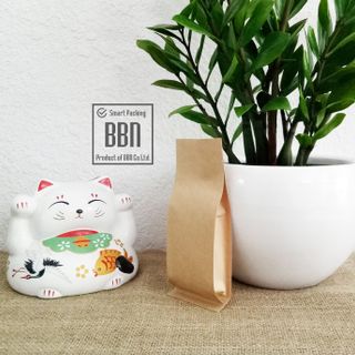 Túi giấy Kraft 4 biên 8x21cm đựng 100g cafe không zip