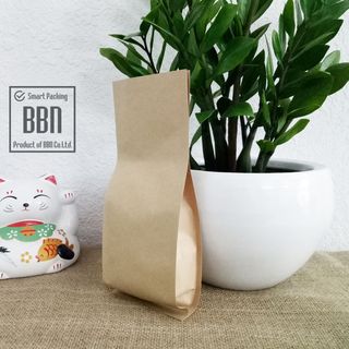 Túi giấy Kraft 4 biên 11x31cm đựng 500g cafe