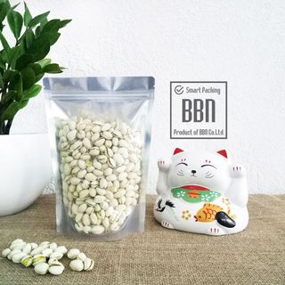 Túi zipper đáy đứng mặt trong mặt bạc 18x26cm đựng 500g