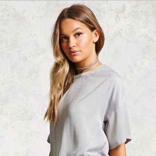 Áo lụa satin Forerver21 cột eo