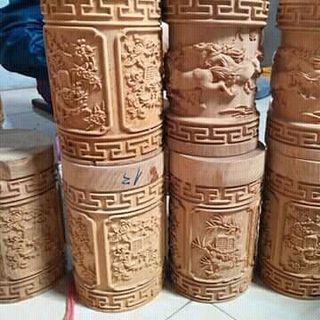 hộp chè gỗ bách xanh gỗ hương