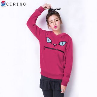 Áo khoác Hoodie nữ thêu họa tiết Mèo - Hồng CIRINO giá sỉ