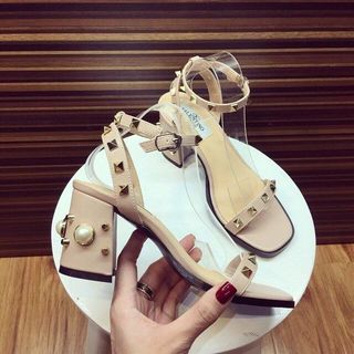 SANDAL QUAI MẢNH GÓT NGỌC TRAI D0027E