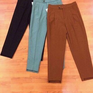 Quần baggy vải gấu bất đối xứng