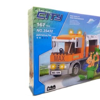 Lắp ráp City 167 mảnh ghép Xe tải rác Mã sản phẩm 25432