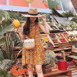 Túi cói bầu hoa cúc