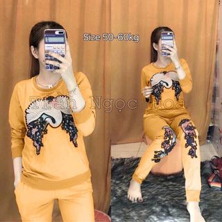 bộ thêu hạc đính kim sa