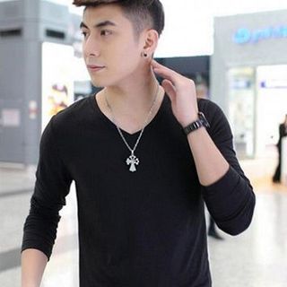 Áo Thun Nam Tay Dài Cổ Tim