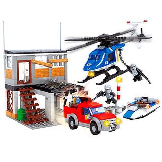 Hộp Lắp ráp 476 mảnh ghép trạm Xe máy bay cảnh sát Mã sản phẩm 23803