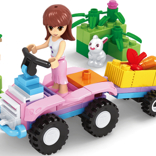 Hộp Lắp ráp Fashion 86 mảnh ghép Xe nông trại thỏ mã 24303
