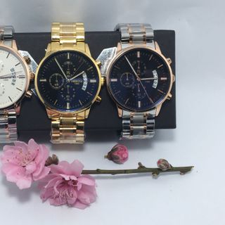 Đồng hồ Nibosi dây demi mặt trắng - đen