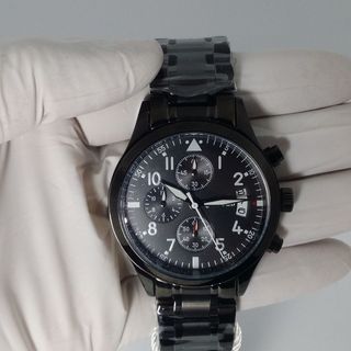 Đồng hồ nam Kinyued máy Quartz - dây đen mặt đen