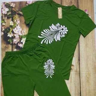 ĐỒ BỘ COTTON IN HÌNH LÁ SIZE ĐẠI