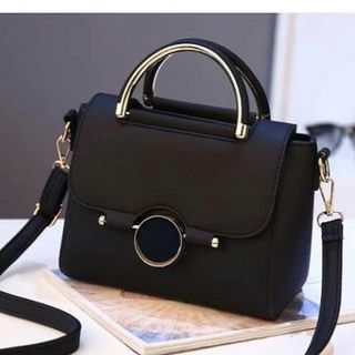 Túi xách nữ khóa tròn đen