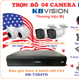 Trọn bộ 4 Camera KBVISION 10MP