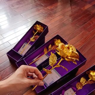 Hoa hồng mạ vàng 24k