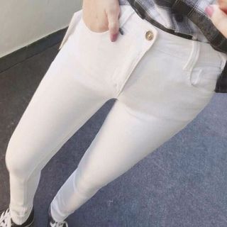 kaki jean dài trơn