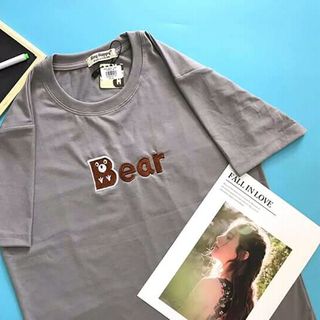 ÁO THUN THÊU BEAR XÁM