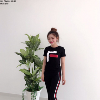 QUẦN LEGGING SỌC THÊU FILA