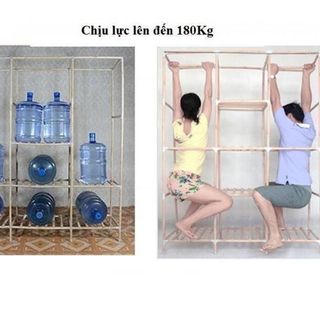 Tủ vải khung gỗ 3 buồng