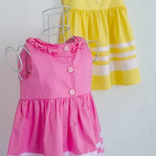 Đầm Gymboree viền trắng đính nơ