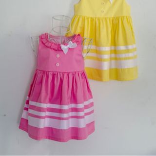 Đầm Gymboree viền trắng đính nơ