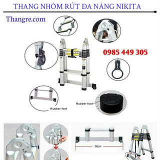 Thang nhôm rút đa năng Nikita cao 56m