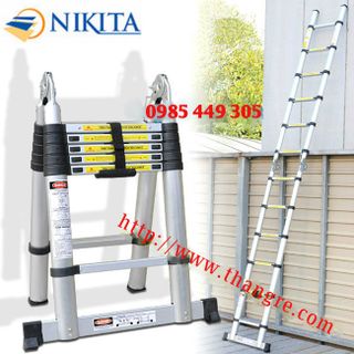 Thang nhôm rút đa năng vừa để chữ a vừa để chữ i cao 32m