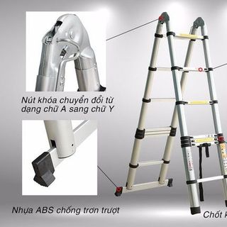 Thang nhôm rút đa năng vừa để chữ a vừa để chữ i cao 32m