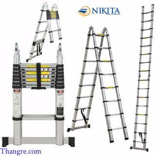 Thang nhôm rút đa năng vừa để chữ a vừa để chữ i cao 32m