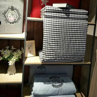 BỘ CHĂN GA GỐI MUJI KẺ ĐEN