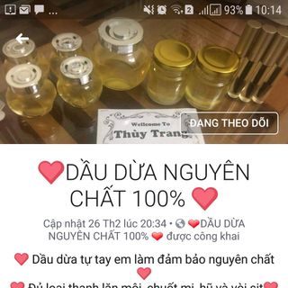 dầu dừa nguyên chất